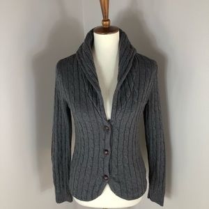 Small Grey Cardigan W Patch Elbows